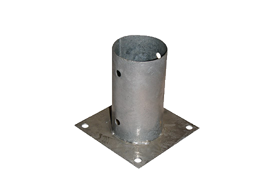 Anclaje galvanizado para poste redondo